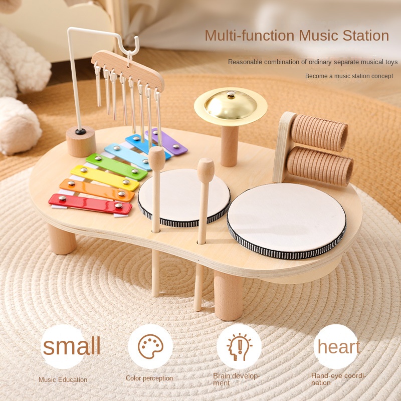 Musical Instrument For Babies - LazyChild 子供用教育玩具 木製オルゴール ベビーパーカッションおもちゃ 早期啓蒙楽器 卓上ゲームテーブル
