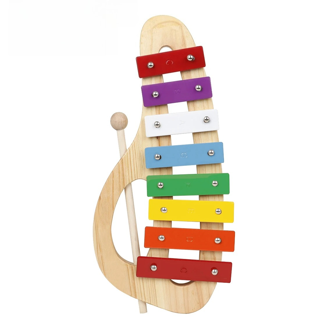 Musical Instrument Xylophone - 8音レインボーシロフォン、金属板パーカッション、木製マレット付き、クラシックオルフ楽器、子供へのプレゼントに最適