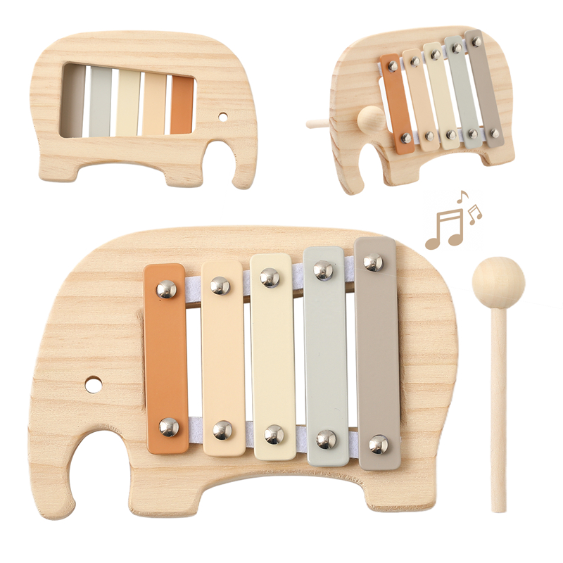 Musical Instrument Xylophone - 赤ちゃんモンテッソーリおもちゃ漫画象打楽器木琴おもちゃ赤ちゃん早期感覚教育楽器ギフト