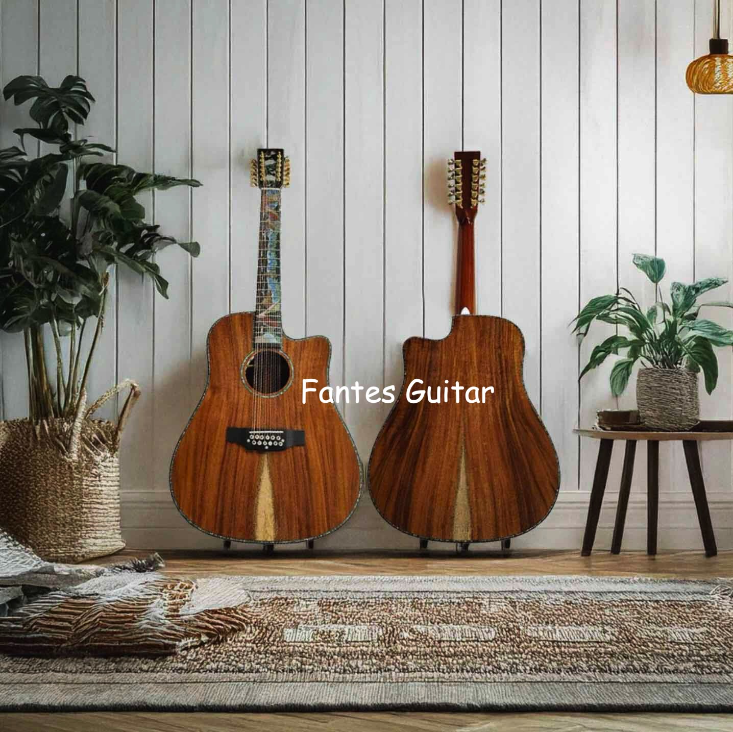 Acoustic Guitar Dreadnought - カスタム12弦ドレッドノートカッタウェイオールソリッドコアウッドバックサイドハンドメイドデラックスアコースティックエレクトリックギター