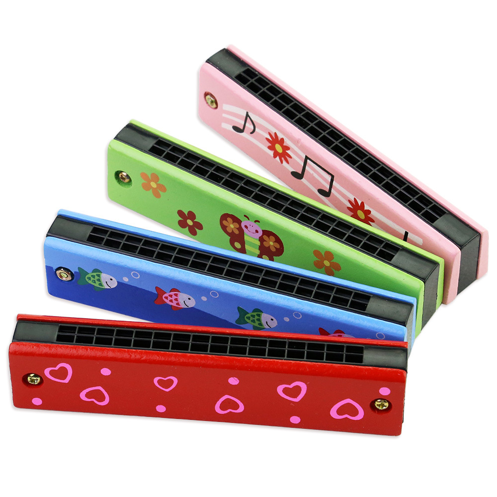 Musical Instrument You Blow - 子供用ハーモニカ、子供用木製楽器おもちゃ、16穴初心者向けブローオルガン、赤ちゃん向け教育モンテッソーリギフト