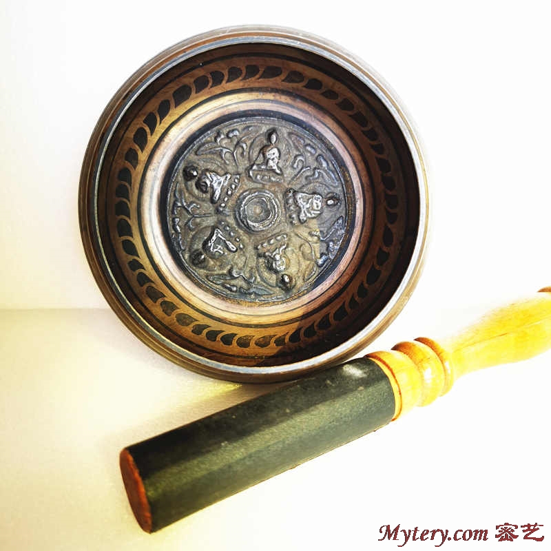 Musical Instrument Of India - ヨガヒーリング瞑想楽器チベットシンギングボウル五仏真鍮 10 センチメートル 14 センチメートル 17