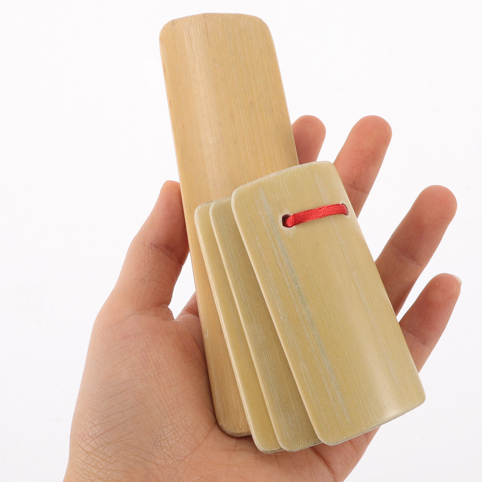Musical Instrument Clapper - 4 個の竹クラッパー子供用 Kuaiban 初心者楽器伝統的な中国の打楽器ハンドカスタネットポータブルリズム練習