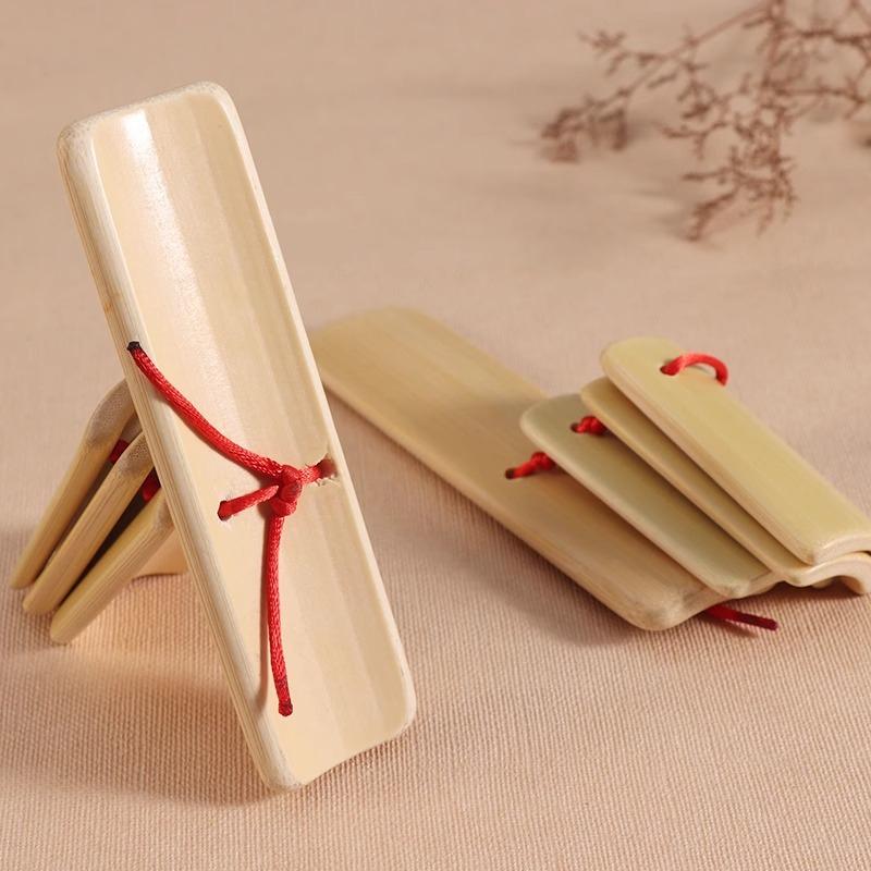 Musical Instrument Clapper - 子供用天然竹製小型クラッパートークステージパフォーマンス中国風特徴クラッパートークおもちゃ
