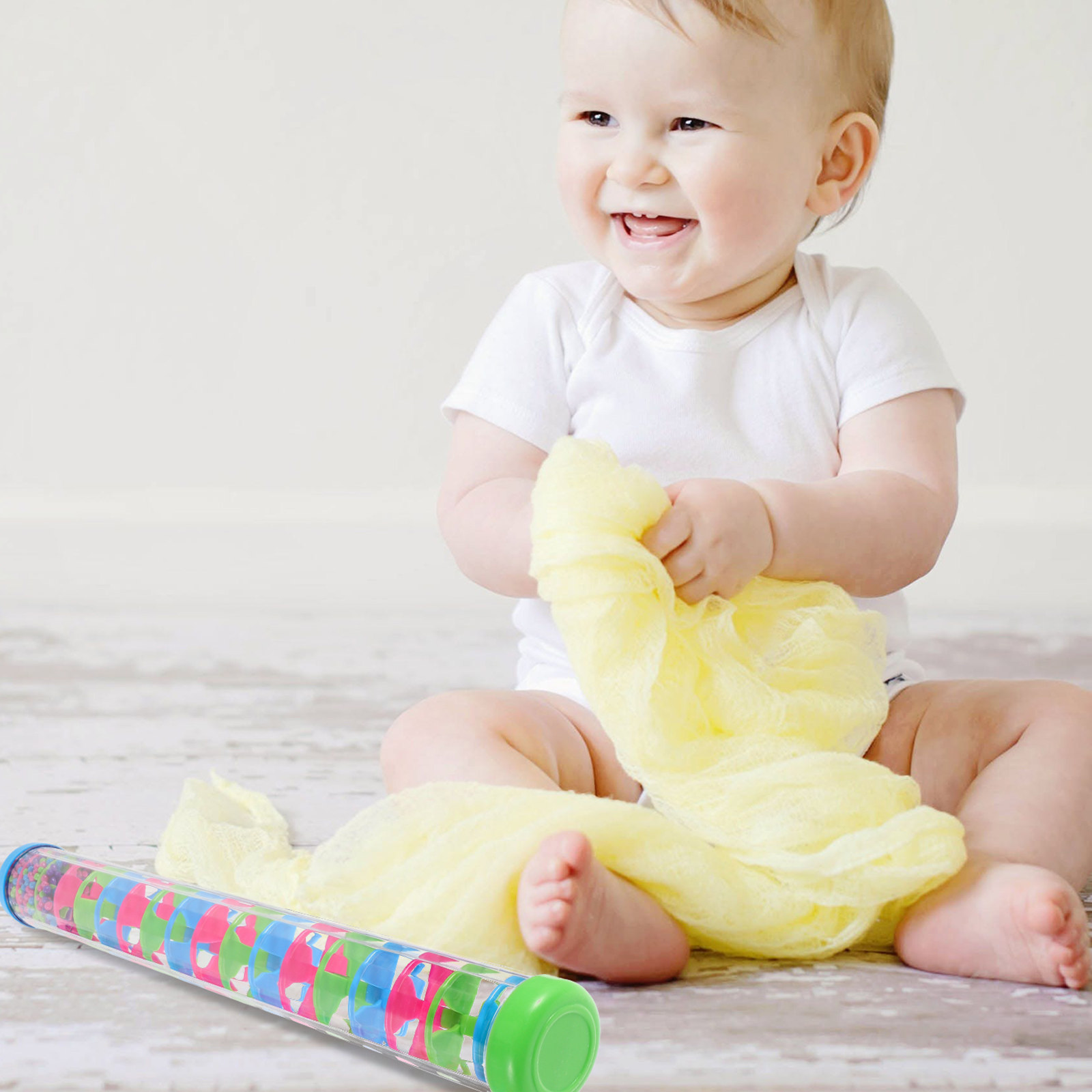 Musical Instrument For Babies - 2個セット レインスティック スパイラル型 感覚的な雨の音を出す楽器 プラスチック製パーカッション小道具 赤ちゃん