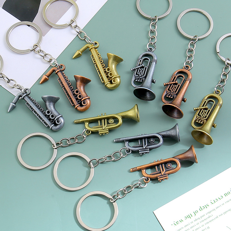 Musical Instrument All - クリエイティブサックス形状キーホルダーファッションオーケストラ楽器キーリングバックパックペンダント DIY アクセサリーミュージカルファンギフト