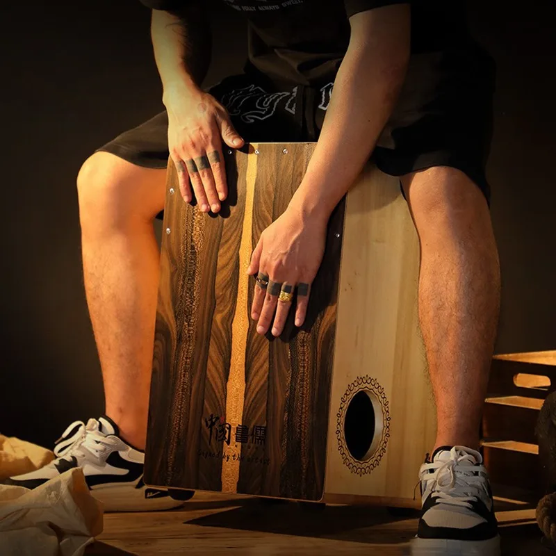 Musical Instrument Cajon - 無垢材カホンボックスドラムプロフェッショナルハンドドラムポータブル初心者タンバリン瞑想サウンド素晴らしい楽器