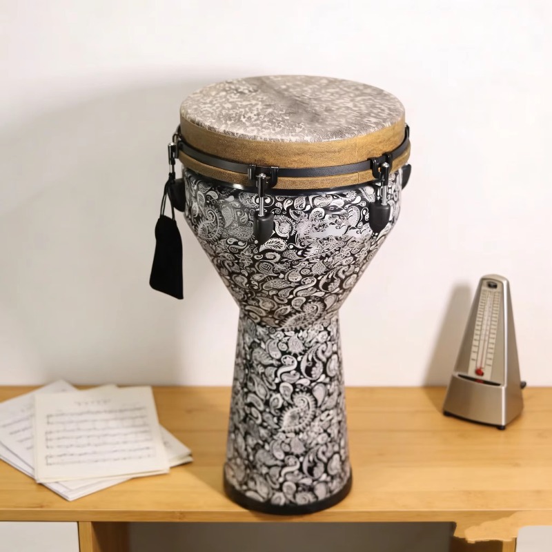 Djembe Hand Drum - 12インチ エコフレンドリー 木製 ジェンベ ハンドパーカッションドラム