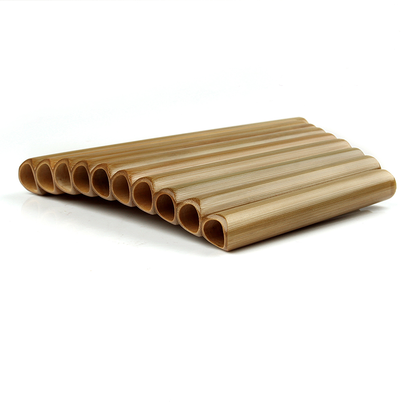 Musical Instrument Pipe - 天然竹製管楽器 パンフルート Cキー フルート 手作り竹製民俗楽器 10パイプ