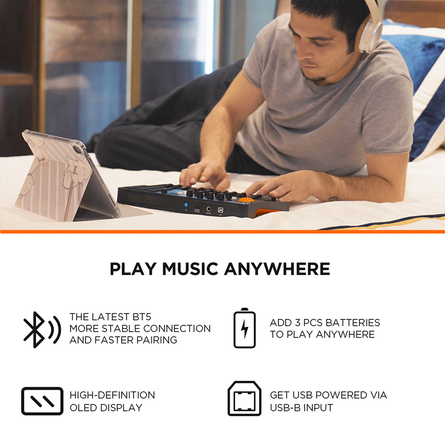 25キー、9つのバックライト付きビートパッド、OLEDディス - Musical Instrument Keyboard のレビューと価格