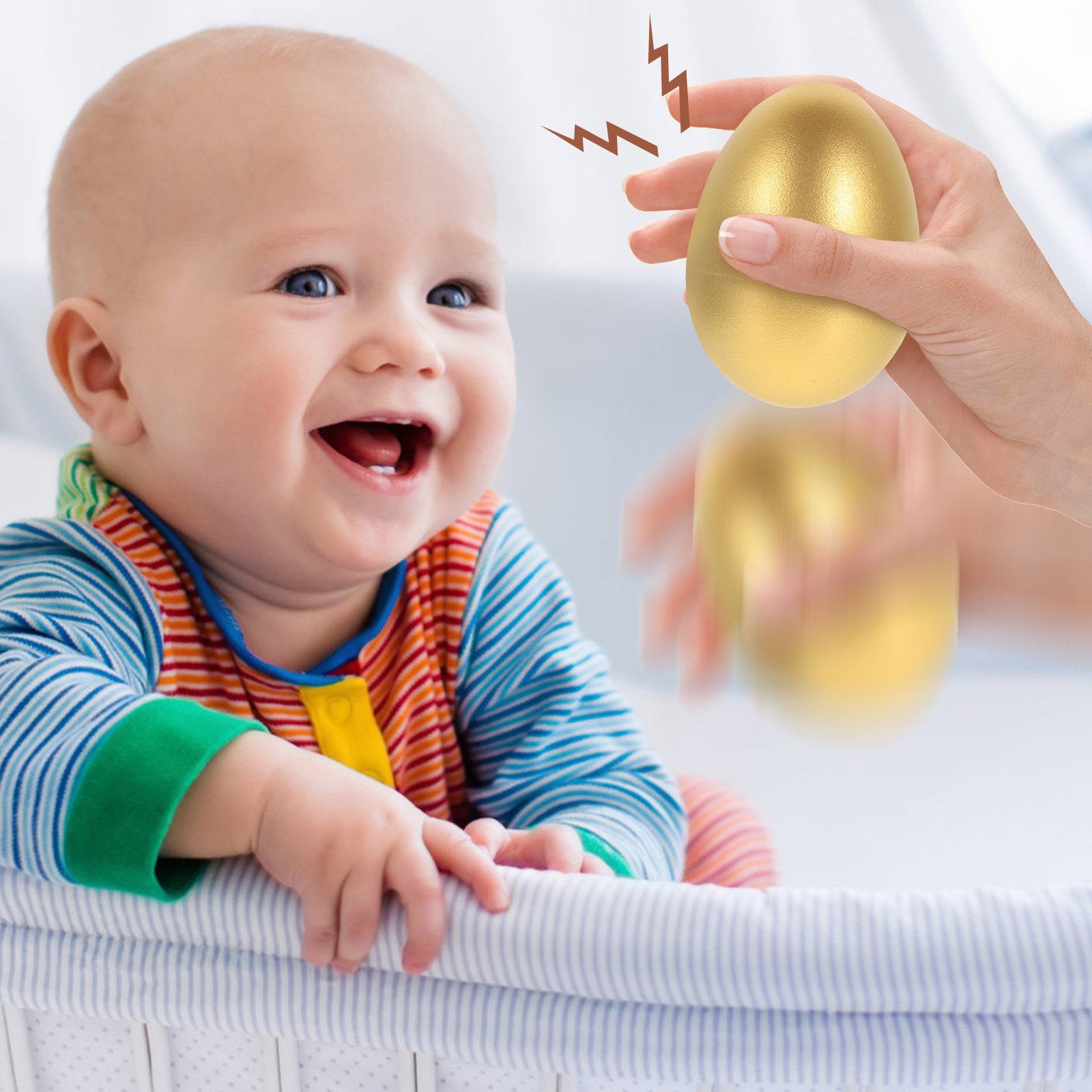 2個入りベビーサンドエッグエッグシェイカー、音楽早期教育楽器 - Musical Instrument For Babies のレビューと価格