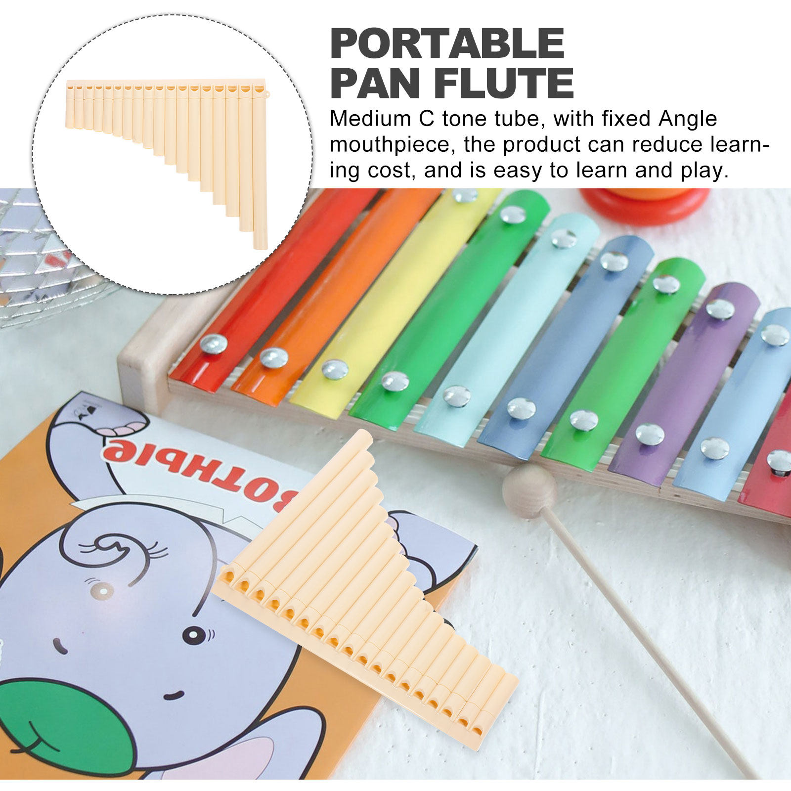 18管Cキーのパンドラムフルート、初心者向け教育用楽器、携帯 - Musical Instrument Pipe のレビューと価格