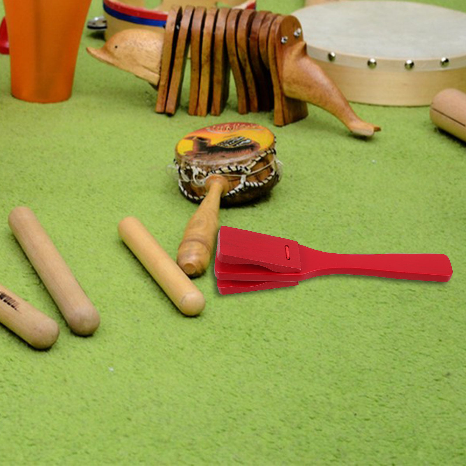 2個入り木製クラッパー楽器 子供用 ロングハンドルハンドクラ - Musical Instrument Clapper のレビューと価格