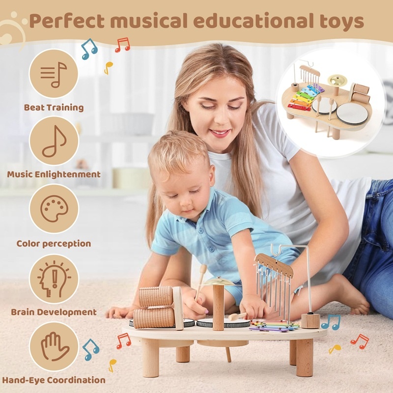 LazyChild 子供用教育玩具 木製オルゴール ベビーパ - Musical Instrument For Babies のレビューと価格