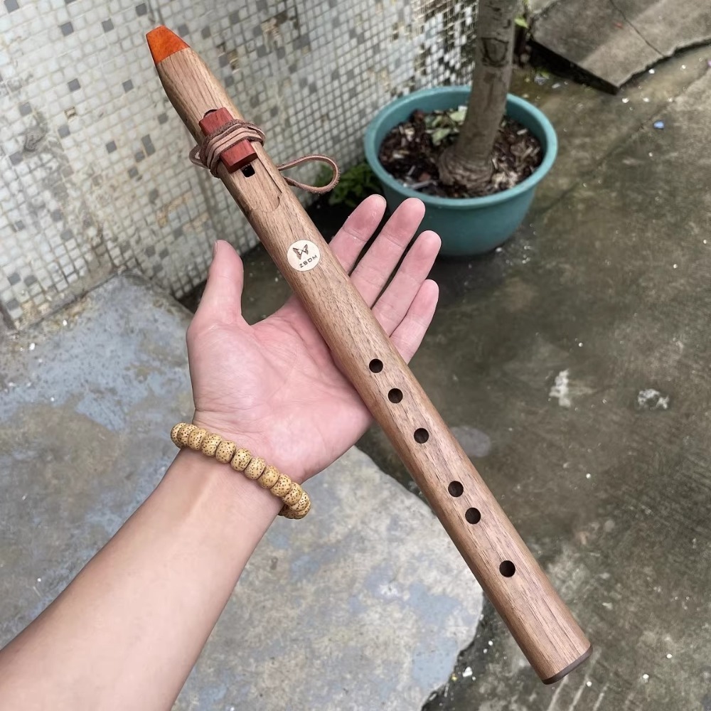 B/C/D/E/F トーン木製垂直フルートポータブル伴奏ヒー - Musical Instrument Of India のレビューと価格