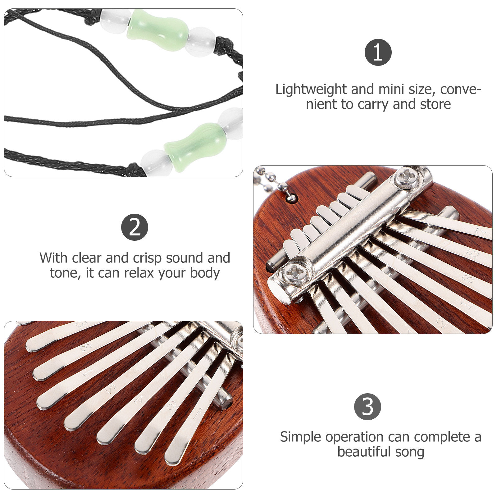 1 セットカリムバミニ 8 キー親指ピアノポータブルフィンガ - Musical Instrument Percussion のレビューと価格