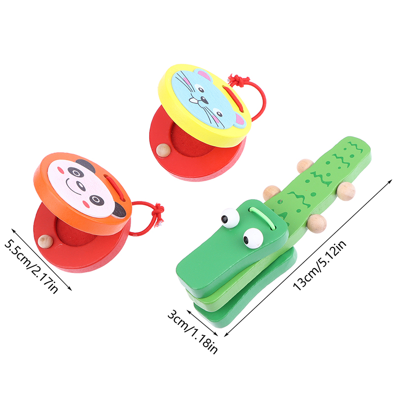 1Pc キッズ漫画木製ワニ/ラウンドカスタネット楽器ベビーク - Musical Instrument Clapper のレビューと価格
