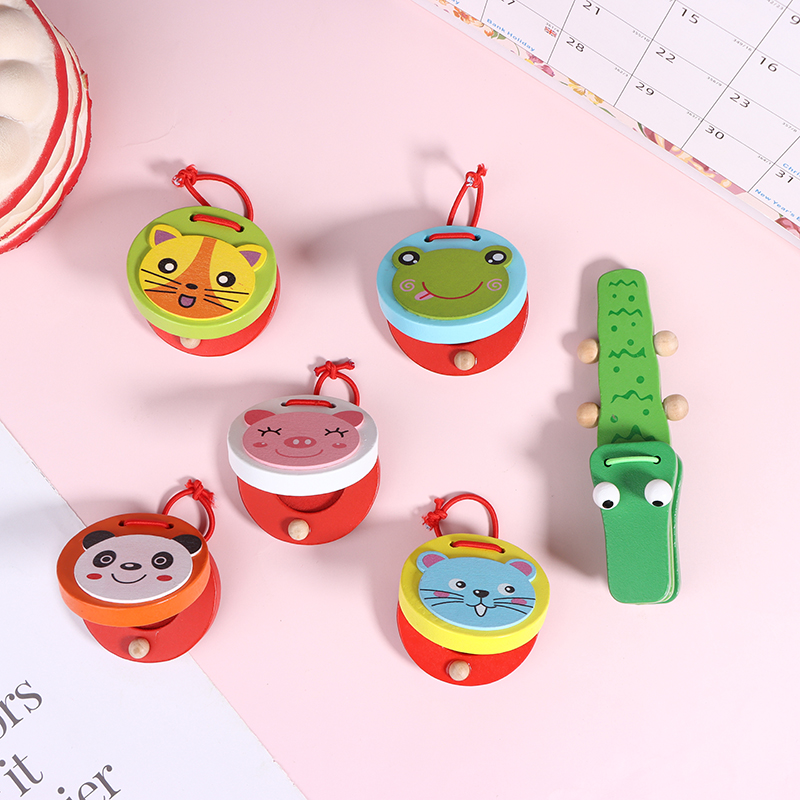 1Pc キッズ漫画木製ワニ/ラウンドカスタネット楽器ベビーク - Musical Instrument Clapper のレビューと価格
