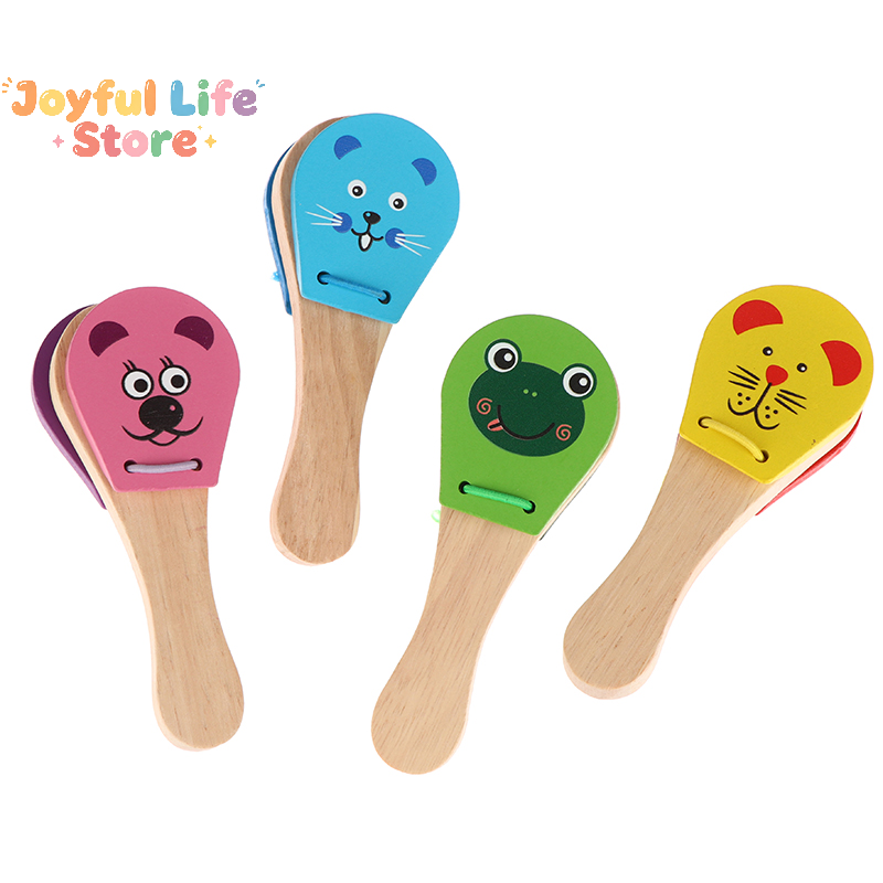 子供の漫画木製カスタネット 5 スタッズガラガラベルベビーク - Musical Instrument Clapper のレビューと価格