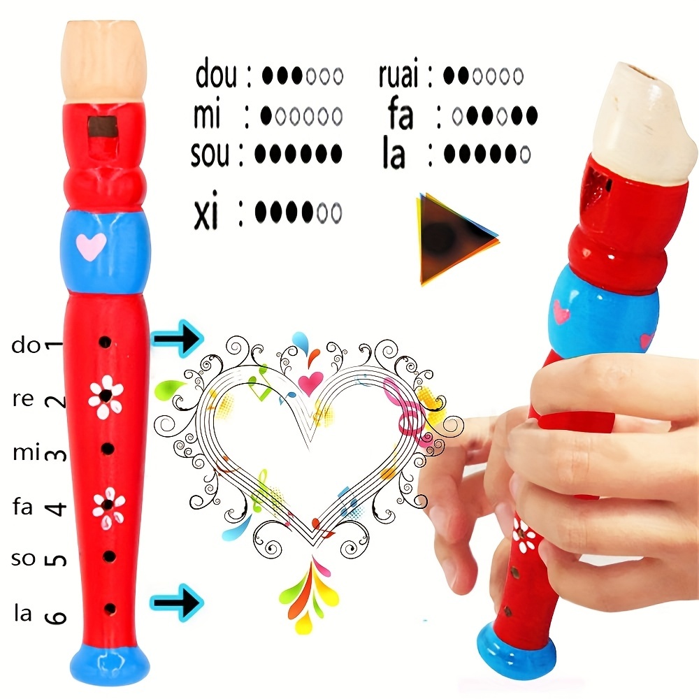 1pc 木製フルート 6 穴カラフルな漫画クラリネットピッコ - Musical Instrument Fagot のレビューと価格