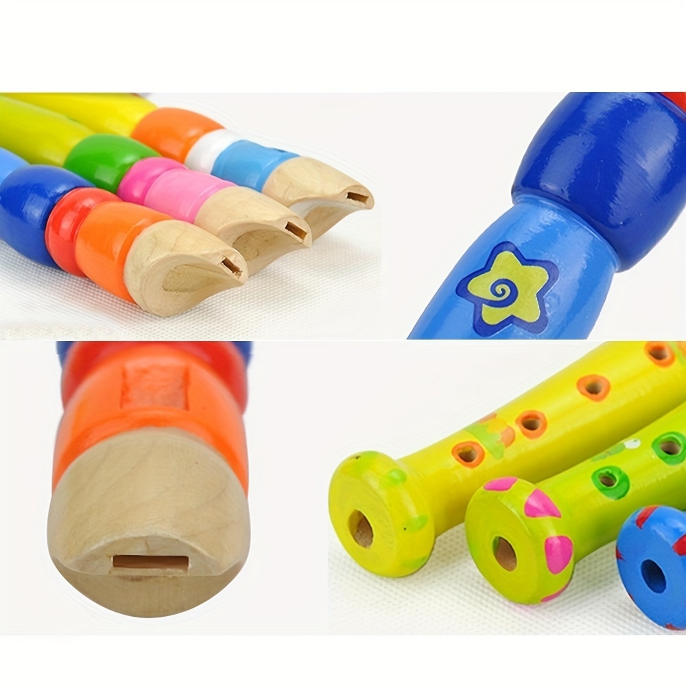 1pc 木製フルート 6 穴カラフルな漫画クラリネットピッコ - Musical Instrument Fagot のレビューと価格