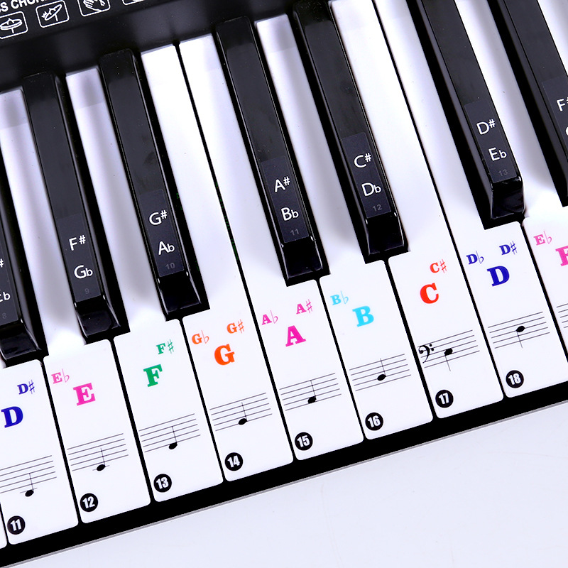 透明ピアノキーボードステッカー 49/54/61/88鍵 取 - Musical Instrument Keyboard のレビューと価格