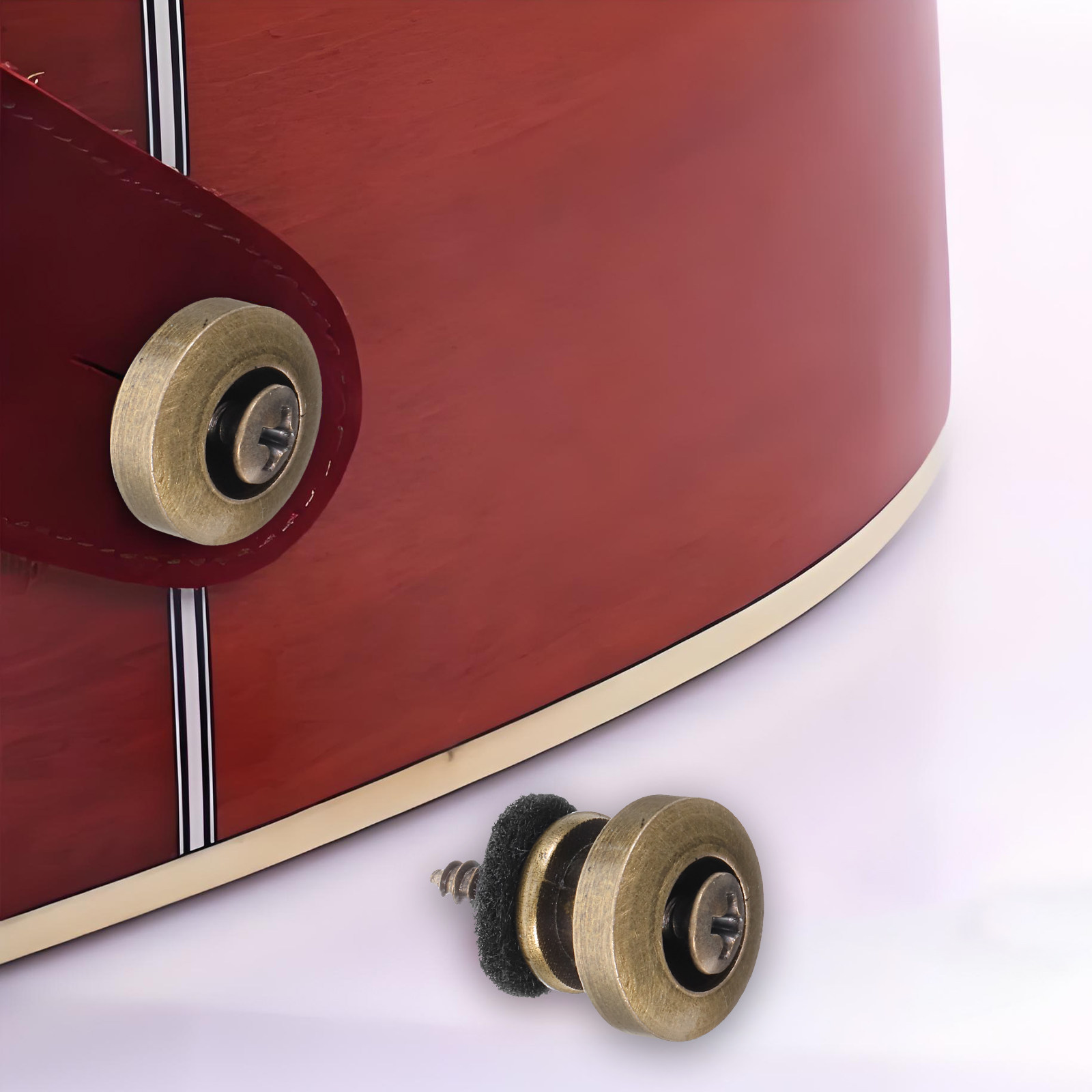 2 個ギターストラップロックメタルセキュリティストラップボタ - Acoustic Guitar Dreadnought のレビューと価格