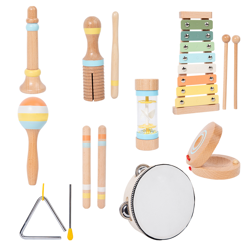 子供のためのモンテッソーリ楽器セット,木製の打楽器,子供と赤 - Musical Instrument Percussion のレビューと価格