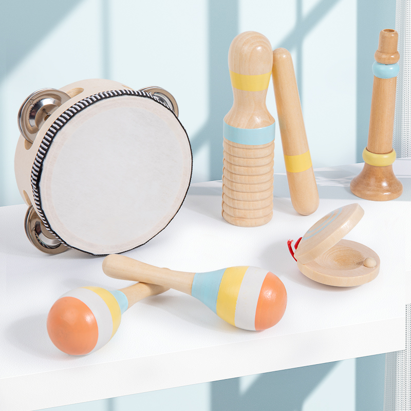 子供のためのモンテッソーリ楽器セット,木製の打楽器,子供と赤 - Musical Instrument Percussion のレビューと価格