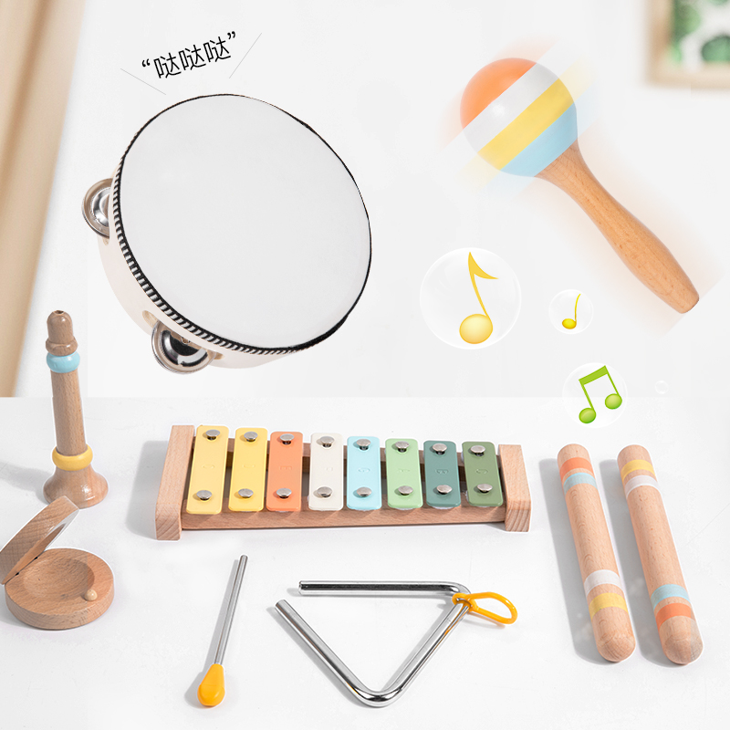 子供のためのモンテッソーリ楽器セット,木製の打楽器,子供と赤 - Musical Instrument Percussion のレビューと価格