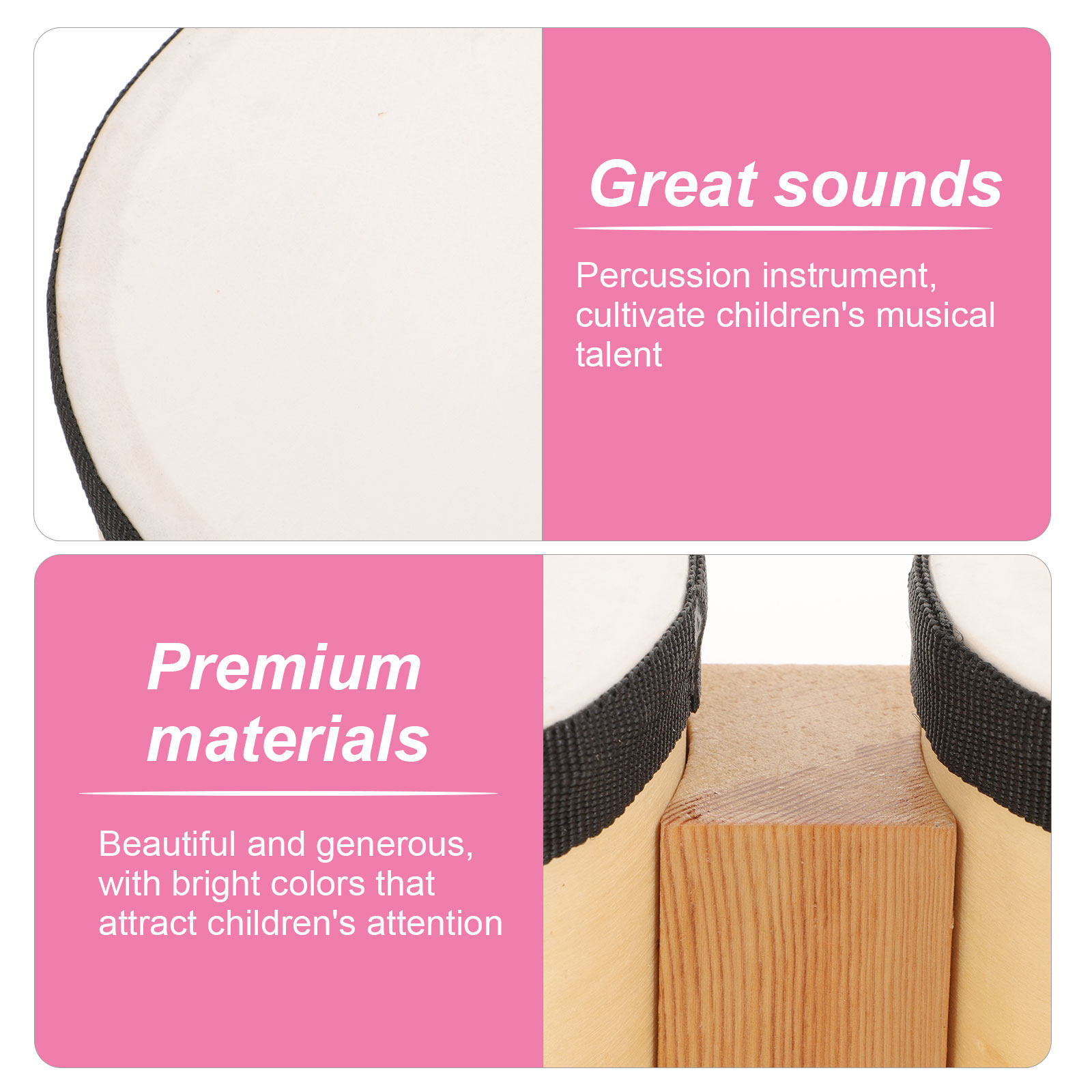 ドラム木製打楽器 早期教育に最適な楽器 大人用ハンドパーカッ - Musical Instrument Percussion のレビューと価格