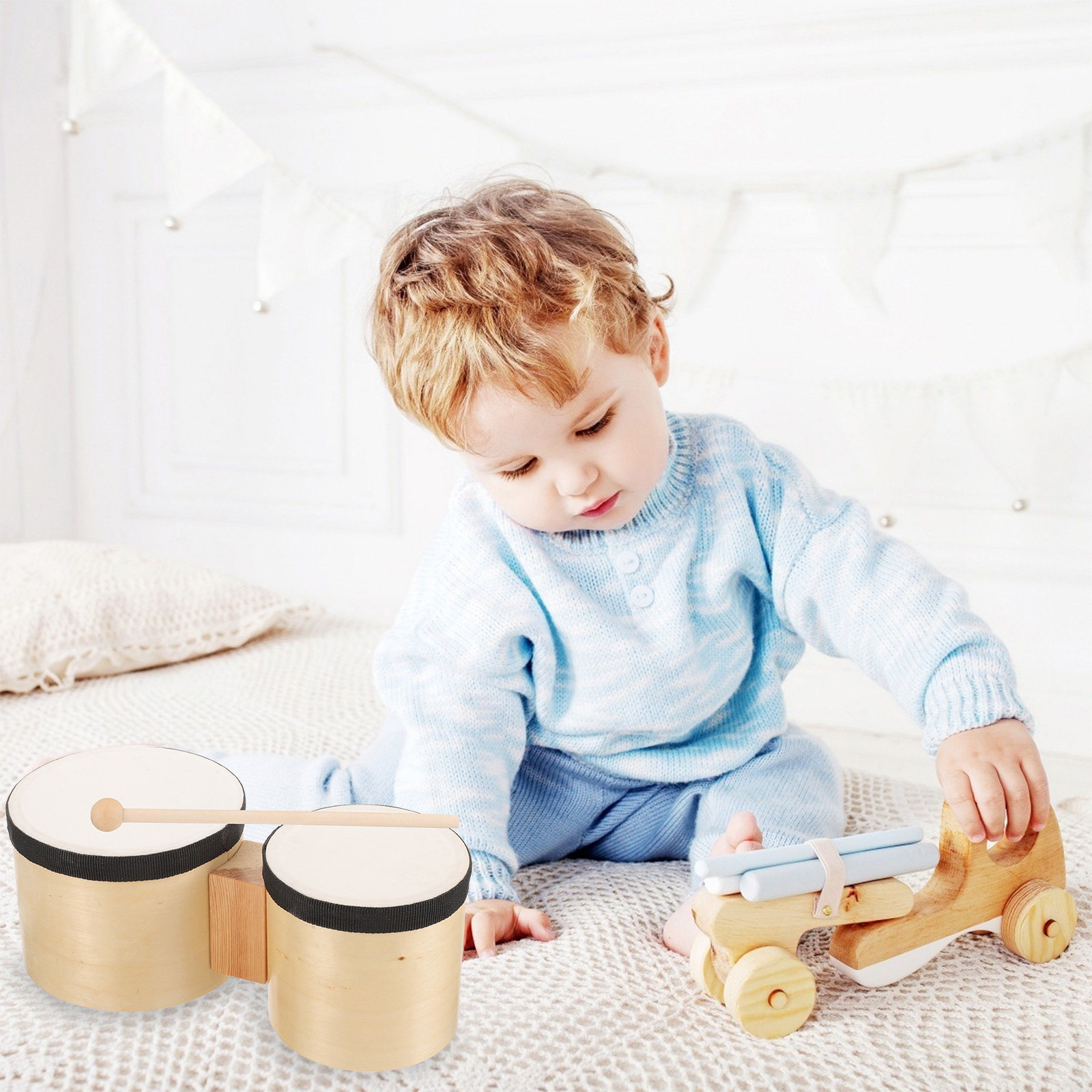 ドラム木製打楽器 早期教育に最適な楽器 大人用ハンドパーカッ - Musical Instrument Percussion のレビューと価格