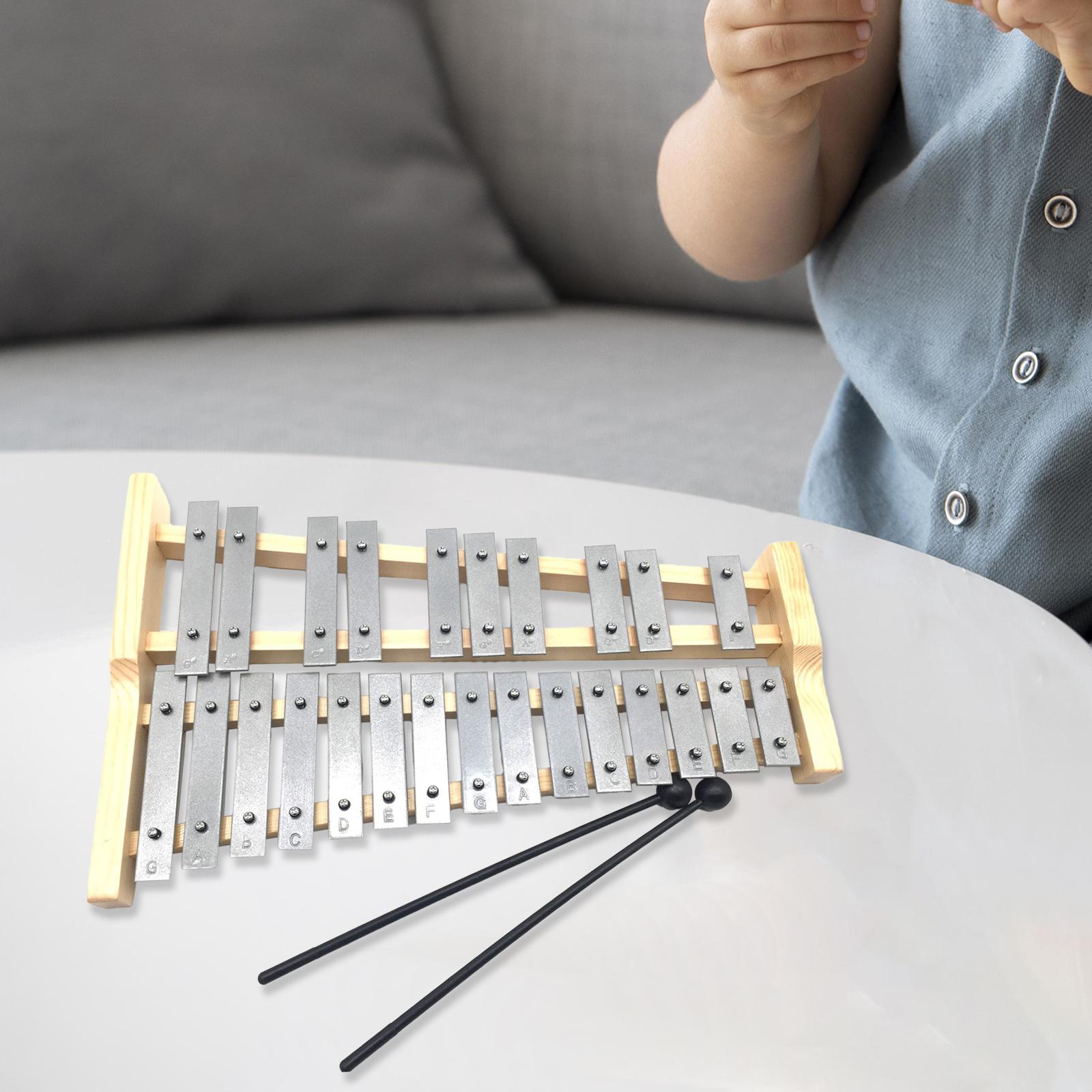 25音メタルキーゼロフォン・グロッケンシュピール打楽器、子供 - Musical Instrument Xylophone のレビューと価格