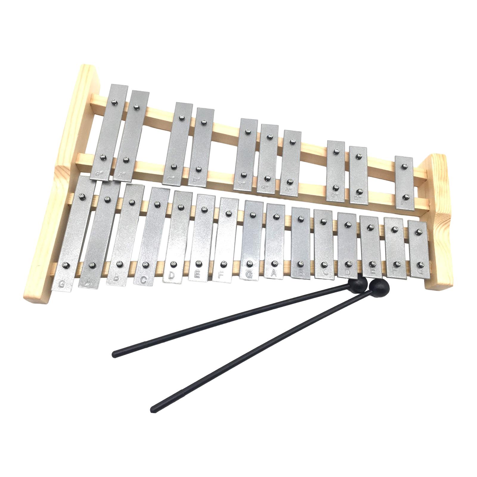 25音メタルキーゼロフォン・グロッケンシュピール打楽器、子供 - Musical Instrument Xylophone のレビューと価格