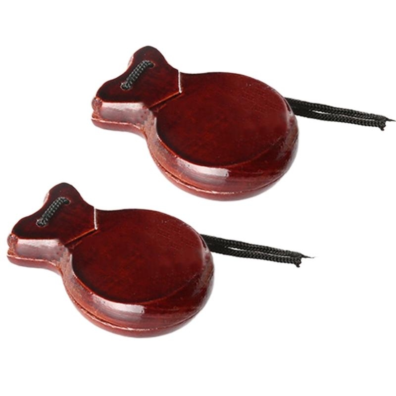 2 個の伝統的なカスタネット木製スペインカスタネットフラメン - Musical Instrument Clapper のレビューと価格