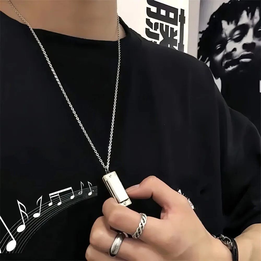 ミニハーモニカネックレス男性と女性ニッチデザインセンスペンダ - Musical Instrument You Blow のレビューと価格