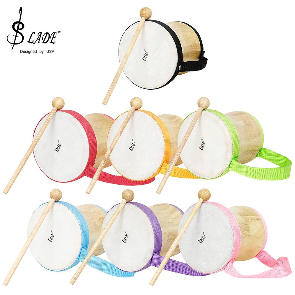 ハンドル付きのプロの木製シープスキンドラム,スティック付きド - Musical Instrument From India のレビューと価格