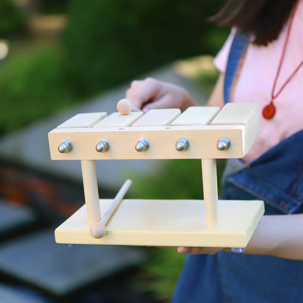 5音木琴オルフ楽器 - 木製クラッパーとドラムスティック付き - Musical Instrument Clapper のレビューと価格