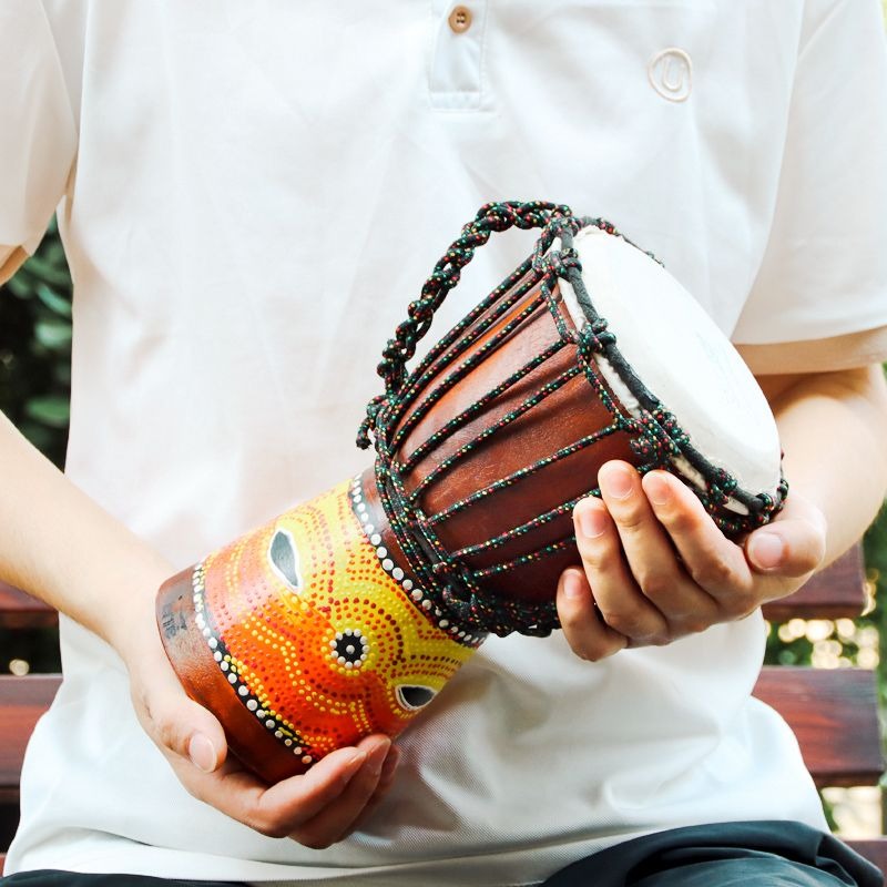 子供初心者向け小型アフリカドラム木製ポータブル6/7/8/1 - Musical Instrument Percussion のレビューと価格