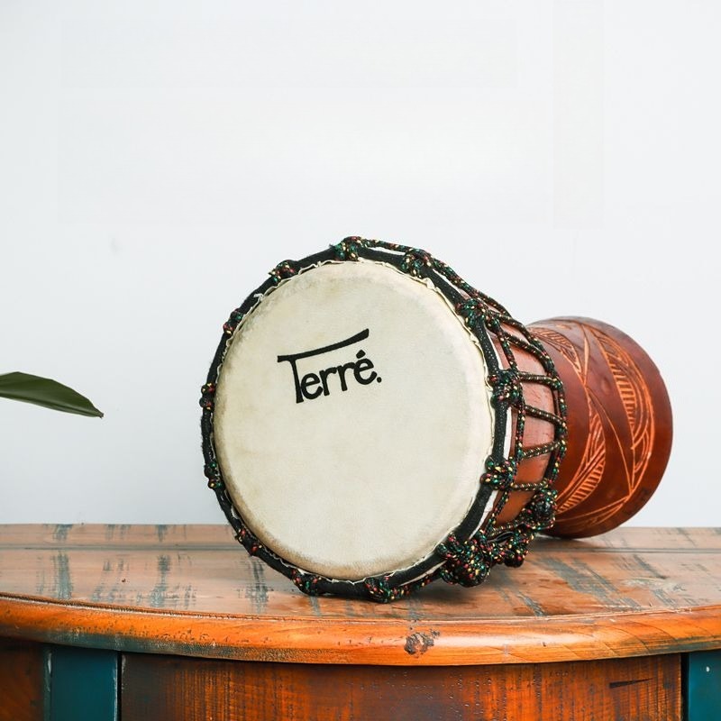 子供初心者向け小型アフリカドラム木製ポータブル6/7/8/1 - Musical Instrument Percussion のレビューと価格