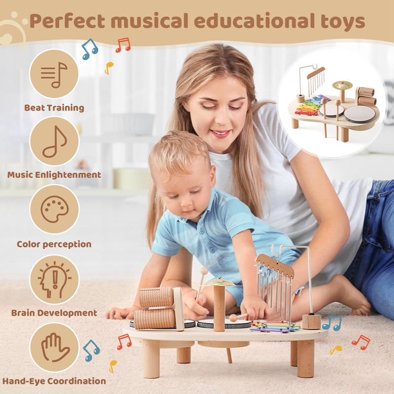赤ちゃん知育玩具木製エオリアンベルモンテッソーリ子供の音楽お - Musical Instrument Xylophone のレビューと価格