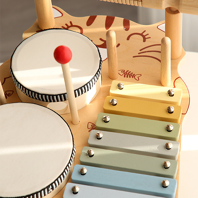 モンテッソーリ教育玩具 木製シロフォン ドラムセット エオリ - Musical Instrument Xylophone のレビューと価格