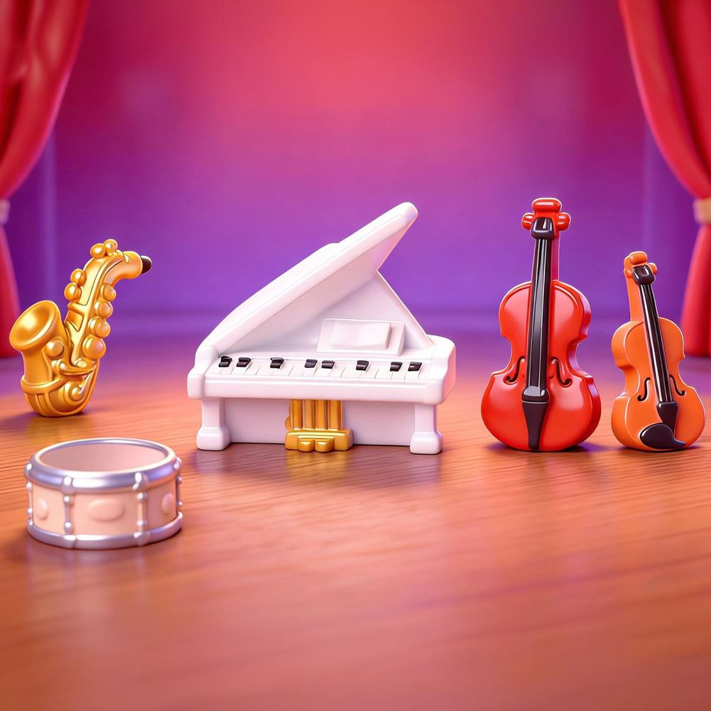 ピアノ、バイオリン、サックス、ミニチュア音楽フィギュア、ドー - Musical Instrument Fagot のレビューと価格