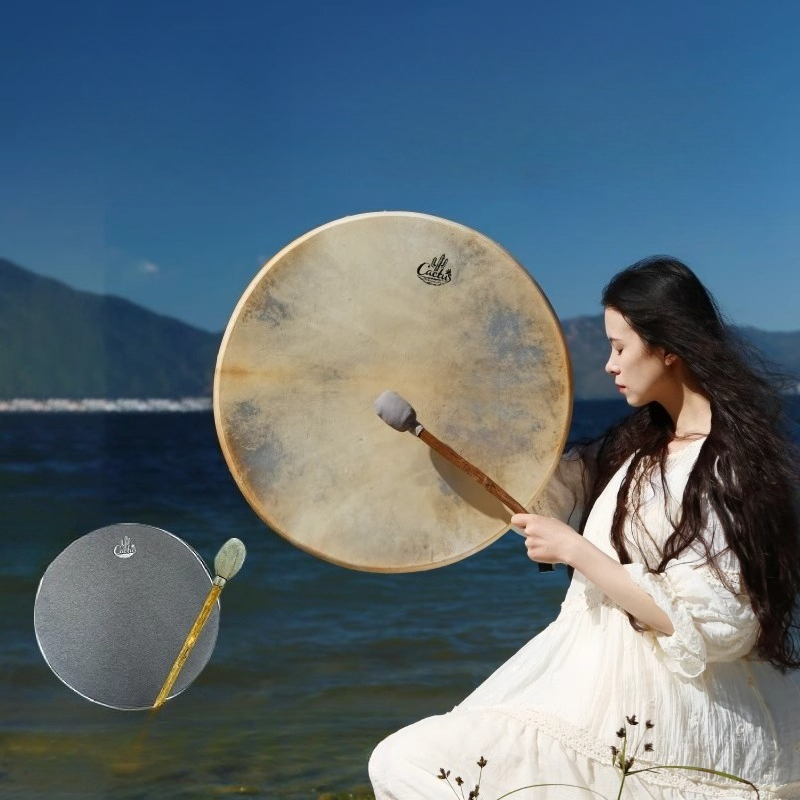 シャーマンのドラムサークルシープスキン瞑想ドラム大人インドサ - Musical Instrument Of India のレビューと価格