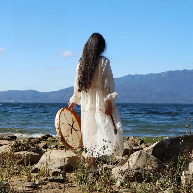 シャーマンのドラムサークルシープスキン瞑想ドラム大人インドサ - Musical Instrument Of India のレビューと価格