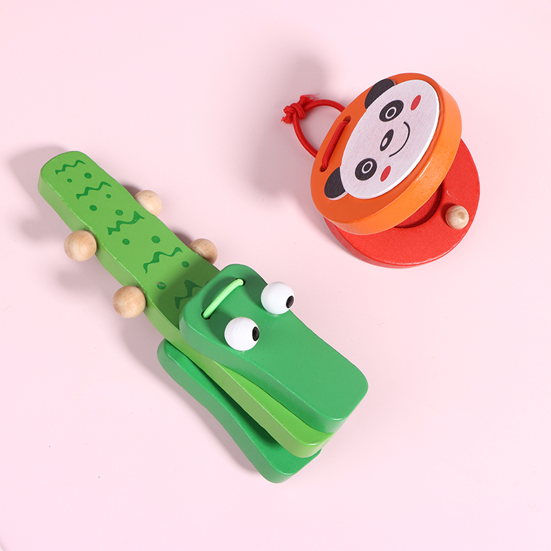 1Pc 子供漫画木製ワニ/ラウンドカスタネット楽器ベビークラ - Musical Instrument Clapper のレビューと価格