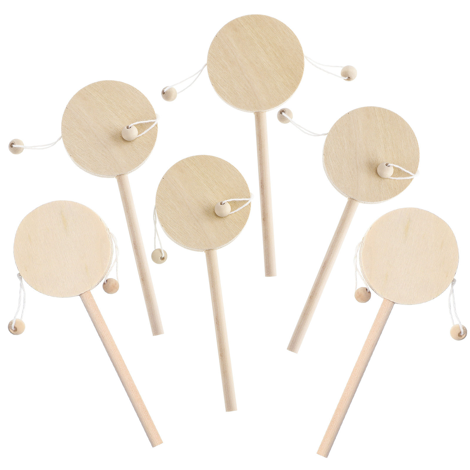 1セット ラトルドラム 木製 DIY 未完成塗装 シェイキン - Musical Instrument For Babies のレビューと価格