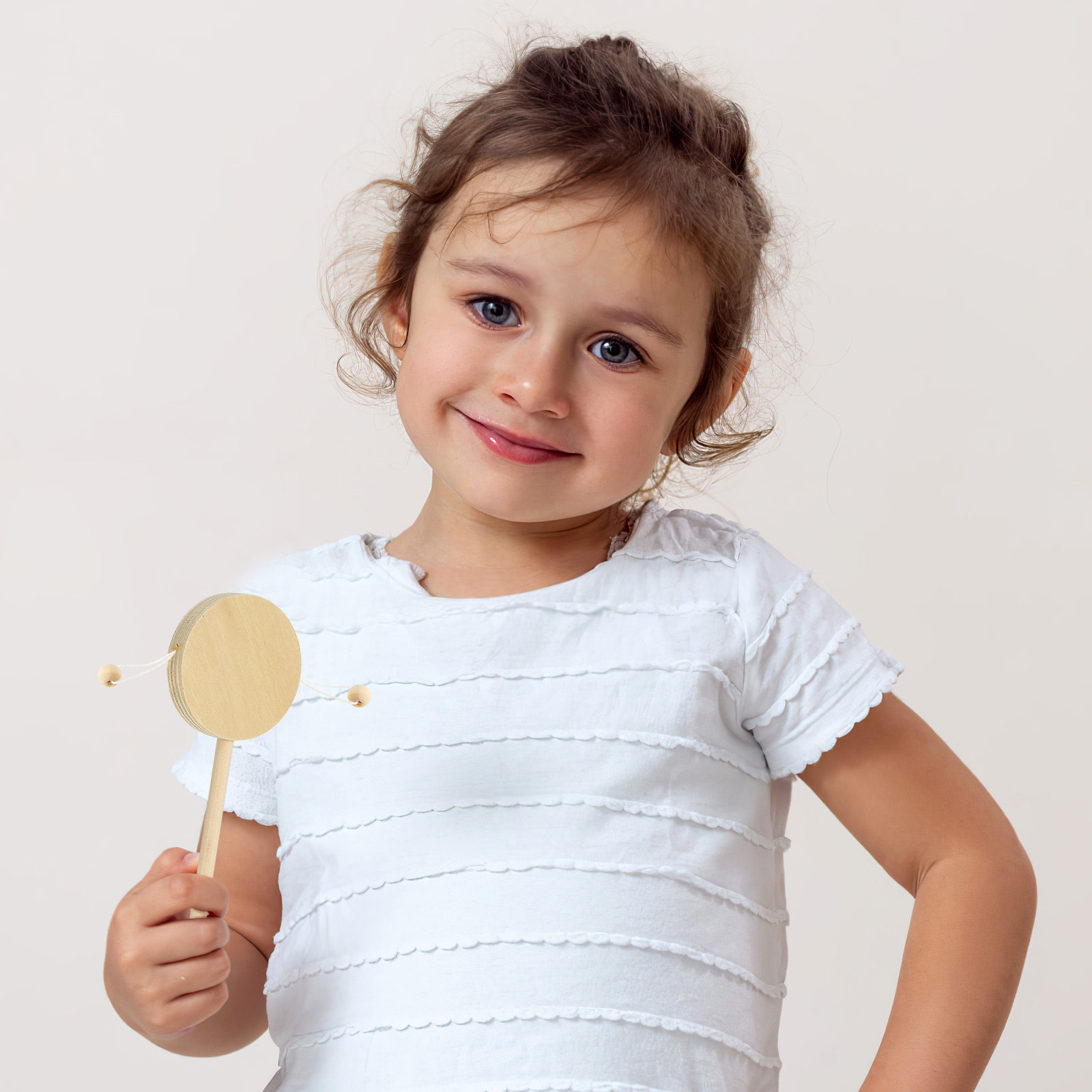 1セット ラトルドラム 木製 DIY 未完成塗装 シェイキン - Musical Instrument For Babies のレビューと価格