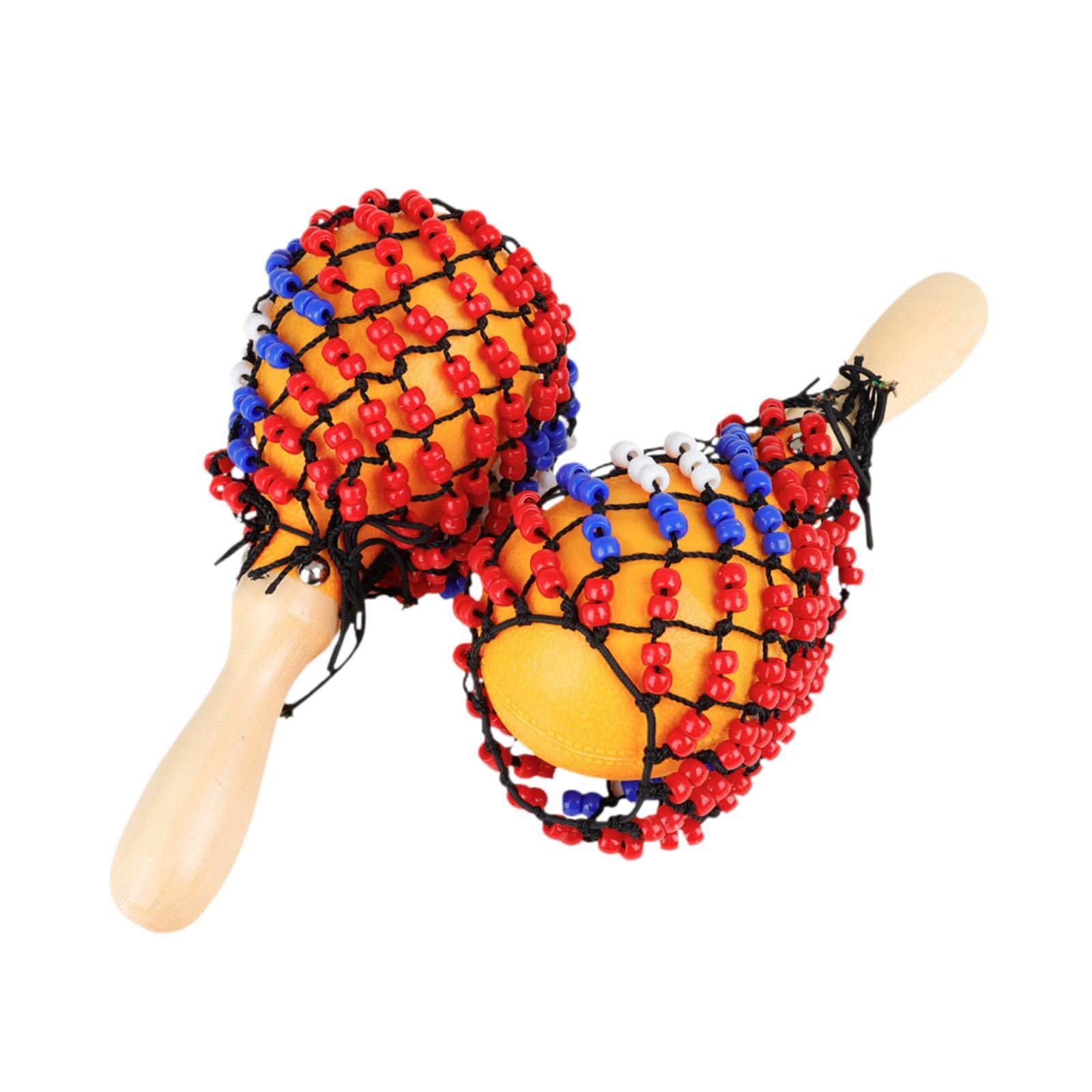 2x 木製マラカスサンドハンマー DIY ビーズネットハンド - Musical Instrument Net のレビューと価格