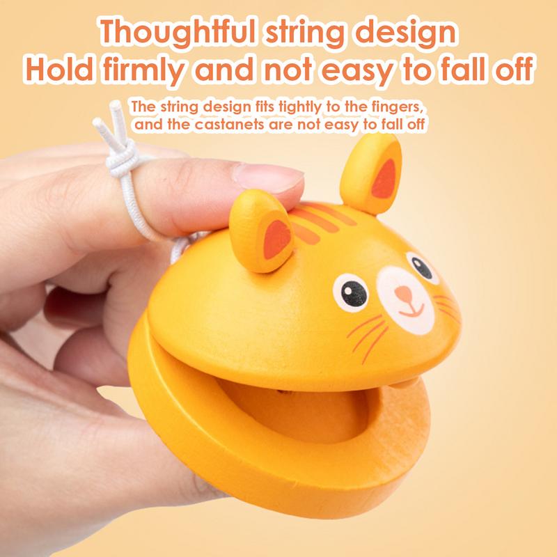 子供のための木製の漫画のカスタネット,楽器,ベビークラッパー - Musical Instrument Clapper のレビューと価格